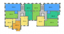 Планировка 2-4 этажей 1 секции