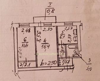 2-комн. вторичка, 43 м<sup>2</sup>, поверх 4/5